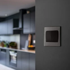 BG Evolve Black Chrome 2G 2W Wide Rocker Light Switch PCDBC42WB 12 BG Evolve Black Chrome 2G 2W Wide Rocker Light Switch PCDBC42WB -RS Electrical Supplies BG Evolve Polycarbonate Black Chrome 2G Wide Rocker Light Switch PCDBC42WB Available From RS Electrical kitchen