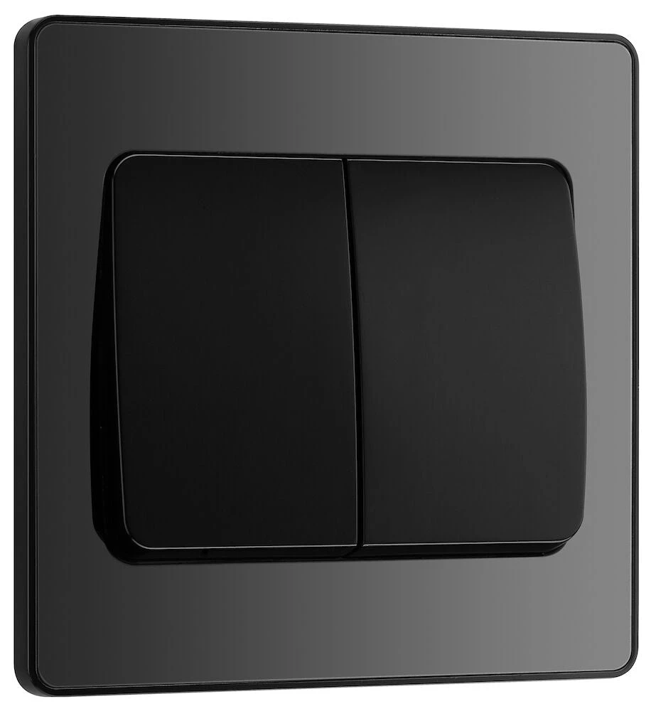 BG Evolve Black Chrome 2G 2W Wide Rocker Light Switch PCDBC42WB 4 BG Evolve Black Chrome 2G 2W Wide Rocker Light Switch PCDBC42WB - Image 2