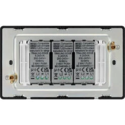 BG Evolve Black Chrome 3G Dimmer Switch PCDBC83B -RS Electrical Supplies BG Evolve Polycarbonate Black Chrome 3G Dimmer Switch PCDBC83B Available From RS Electrical back