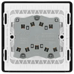 BG Evolve Black Chrome 3G 2W Light Switch PCDBC43B -RS Electrical Supplies BG Evolve Polycarbonate Black Chrome 3G Light Switch PCDBC43B Available From RS Electrical back