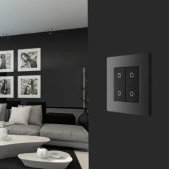 BG Evolve Black Chrome 2G Secondary Touch Dimmer Switch PCDBCTDS2B -RS Electrical Supplies BG Evolve Polycarbonate Black Chrome Double Secondary Touch Dimmer Switch PCDBCTDS2B Available From RS Electrical wall