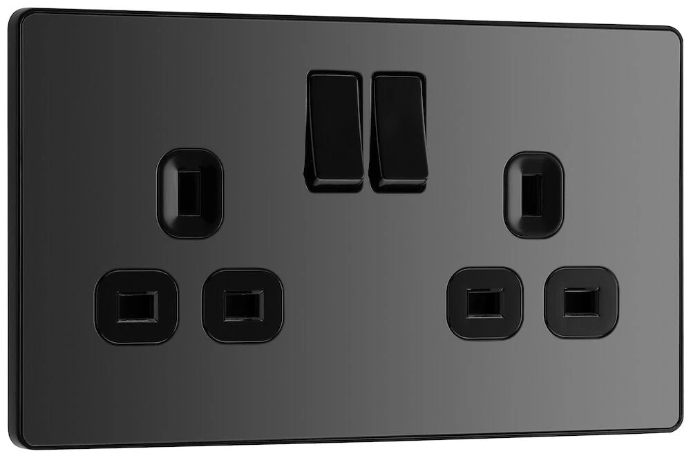 BG Evolve Black Chrome 13A Double Socket PCDBC22B 4 BG Evolve Black Chrome 13A Double Socket PCDBC22B - Image 2