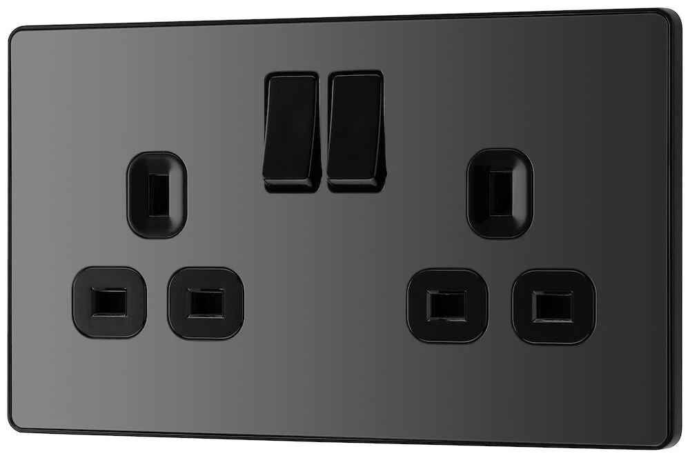 BG Evolve Black Chrome 13A Double Socket PCDBC22B 5 BG Evolve Black Chrome 13A Double Socket PCDBC22B - Image 3
