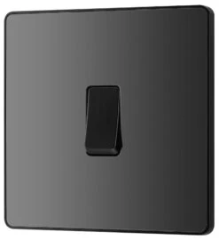 BG Evolve Black Chrome Intermediate Light Switch PCDBC13B -RS Electrical Supplies BG Evolve Polycarbonate Black Chrome Intermediate Light Switch PCDBC13B Available From RS Electrical right