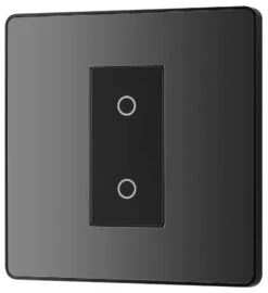 BG Evolve Black Chrome 1G Secondary Touch Dimmer Switch PCDBCTDS1B -RS Electrical Supplies BG Evolve Polycarbonate Black Chrome Single Secondary Touch Dimmer Switch PCDBCTDS1B Available From RS Electrical right