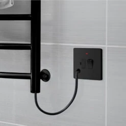 BG Evolve Matt Black 13A Switched Spur With LED And Flex Outlet PCDMB52B -RS Electrical Supplies BG Evolve Polycarbonate Matt Black 13A Switched Spur With Neon and Flex Outlet PCDMB52B radiator