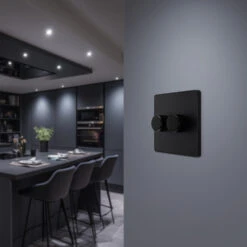 BG Evolve Matt Black 2G Dimmer Switch PCDMB82B -RS Electrical Supplies BG Evolve Polycarbonate Matt Black 2G Dimmer Switch PCDMB82B wall