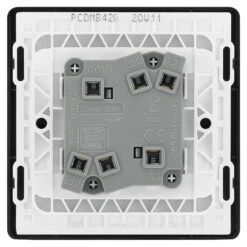 BG Evolve Matt Black 2G 2W Light Switch PCDMB42B -RS Electrical Supplies BG Evolve Polycarbonate Matt Black 2G Light Switch PCDMB42B Back