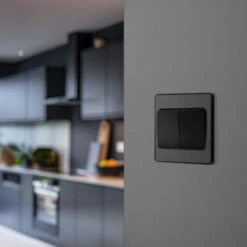 BG Evolve Matt Black 2G 2W Wide Rocker Light Switch PCDMB42WB -RS Electrical Supplies BG Evolve Polycarbonate Matt Black 2G Wide Rocker Light Switch PCDMB42WB kitchen
