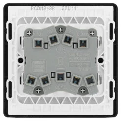 BG Evolve Matt Black 3G 2W Light Switch PCDMB43B -RS Electrical Supplies BG Evolve Polycarbonate Matt Black 3G Light Switch PCDMB43B Back