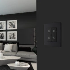 BG Evolve Matt Black 2G Master Touch Dimmer Switch PCDMBTDM2B -RS Electrical Supplies BG Evolve Polycarbonate Matt Black Double Master Touch Dimmer Switch PCDMBTDM2B wall