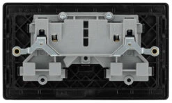 BG Evolve Matt Black 13A Double Socket 10 Pack PCDMB22B -RS Electrical Supplies BG Evolve Polycarbonate Matt Black Double Socket PCDMB22B 10 pack Back