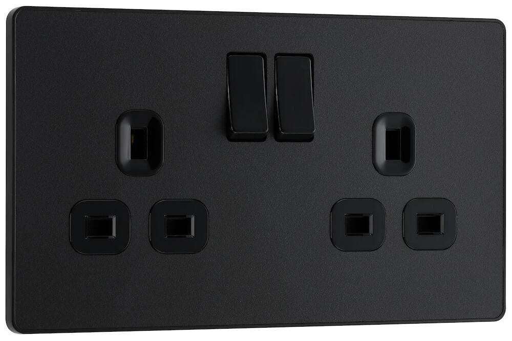 BG Evolve Matt Black 13A Double Socket PCDMB22B 4 BG Evolve Matt Black 13A Double Socket PCDMB22B - Image 2