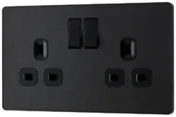 BG Evolve Matt Black 13A Double Socket PCDMB22B 9 BG Evolve Matt Black 13A Double Socket PCDMB22B -RS Electrical Supplies BG Evolve Polycarbonate Matt Black Double Socket PCDMB22B Right