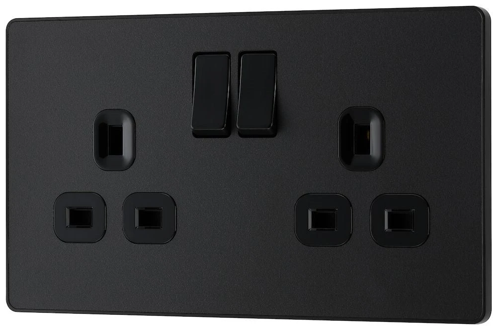 BG Evolve Matt Black 13A Double Socket PCDMB22B 5 BG Evolve Matt Black 13A Double Socket PCDMB22B - Image 3