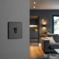 BG Evolve Matt Black Intermediate Light Switch PCDMB13B -RS Electrical Supplies BG Evolve Polycarbonate Matt Black Intermediate Light Switch PCDMB13B wall
