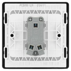 BG Evolve Matt Black 1G 2W Light Switch PCDMB12B -RS Electrical Supplies BG Evolve Polycarbonate Matt Black 1G Light Switch PCDMB12B Back Available