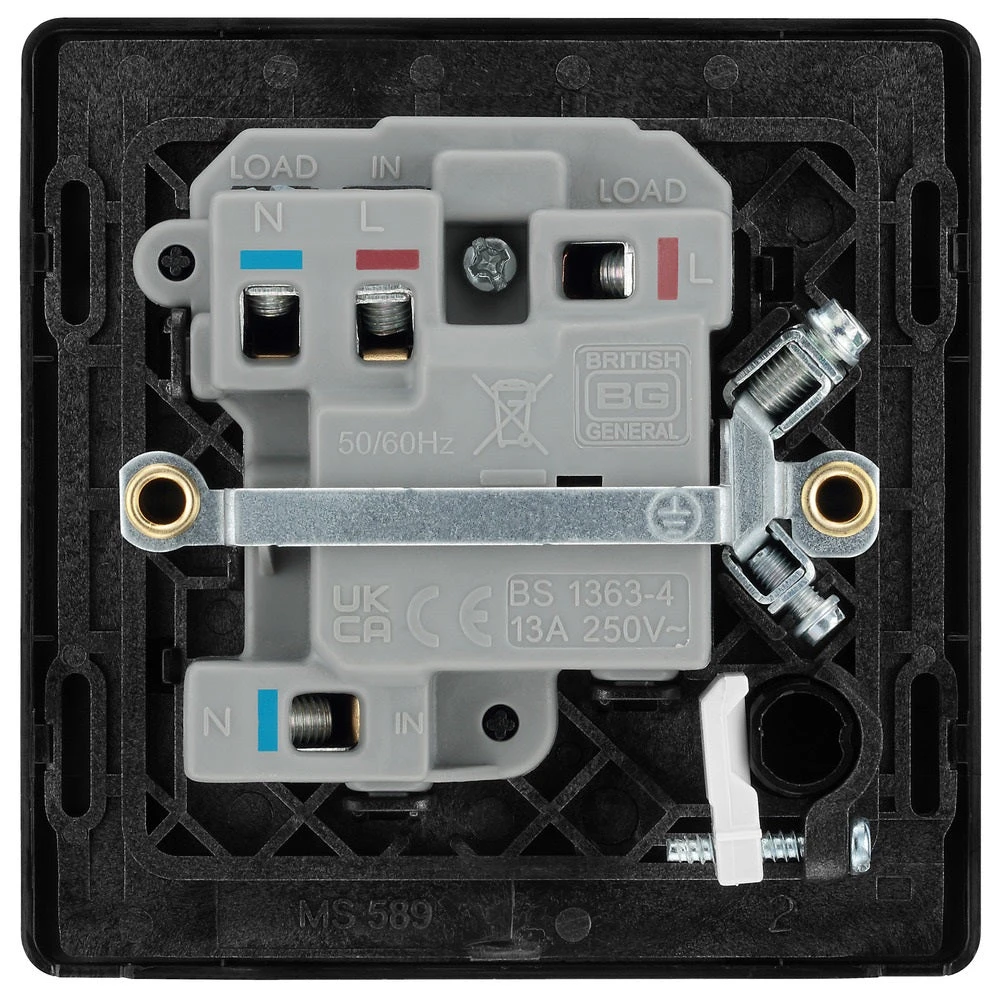 BG Evolve Satin Brass 13A Switched Spur With LED And Flex Outlet PCDSB52B 6 BG Evolve Satin Brass 13A Switched Spur With LED And Flex Outlet PCDSB52B - Image 4