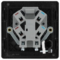 BG Evolve Satin Brass 13A Unswitched Spur With LED And Flex Outlet PCDSB54B -RS Electrical Supplies BG Evolve Polycarbonate Satin Brass 13A Unswitched Spur With Neon and Flex Outlet PCDSB54B back