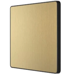 BG Evolve Satin Brass Single Blank Plate PCDSB94B -RS Electrical Supplies BG Evolve Polycarbonate Satin Brass 1G Blank Plate PCDSB94B right