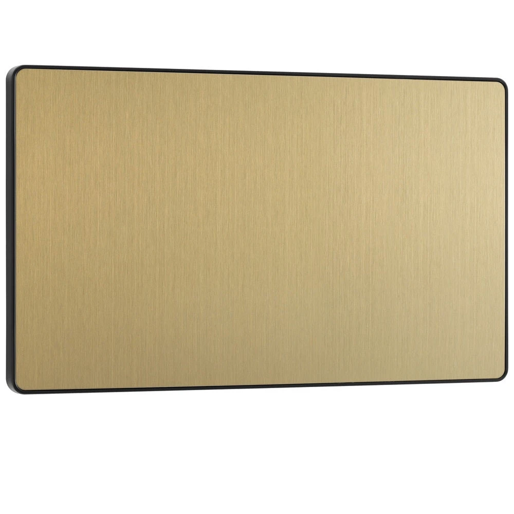 BG Evolve Satin Brass Double Blank Plate PCDSB95B 4 BG Evolve Satin Brass Double Blank Plate PCDSB95B - Image 2