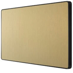 BG Evolve Satin Brass Double Blank Plate PCDSB95B 8 BG Evolve Satin Brass Double Blank Plate PCDSB95B -RS Electrical Supplies BG Evolve Polycarbonate Satin Brass 2G Blank Plate PCDSB95B right