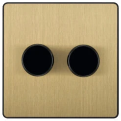 BG Evolve Satin Brass 2G Dimmer Switch PCDSB82B