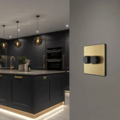 BG Evolve Satin Brass 2G Dimmer Switch PCDSB82B -RS Electrical Supplies BG Evolve Polycarbonate Satin Brass 2G Dimmer Switch PCDSB82B kitchen