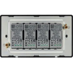 BG Evolve Satin Brass 4G Dimmer Switch PCDSB84B 9 BG Evolve Satin Brass 4G Dimmer Switch PCDSB84B -RS Electrical Supplies BG Evolve Polycarbonate Satin Brass 4G Dimmer Switch PCDSB84B back