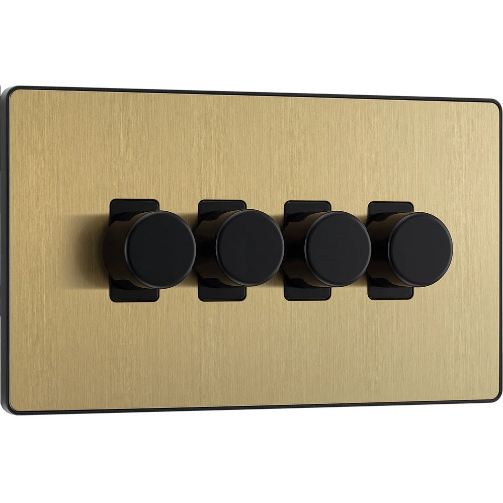 BG Evolve Satin Brass 4G Dimmer Switch PCDSB84B 4 BG Evolve Satin Brass 4G Dimmer Switch PCDSB84B - Image 2
