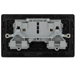 BG Evolve Satin Brass 13A Double Socket 10 Pack PCDSB22B -RS Electrical Supplies BG Evolve Polycarbonate Satin Brass Double Socket PCDSB22B back 10 pack