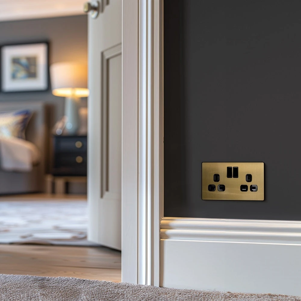 BG Evolve Satin Brass 13A Double Socket 5 Pack PCDSB22B 7 BG Evolve Satin Brass 13A Double Socket 5 Pack PCDSB22B - Image 5