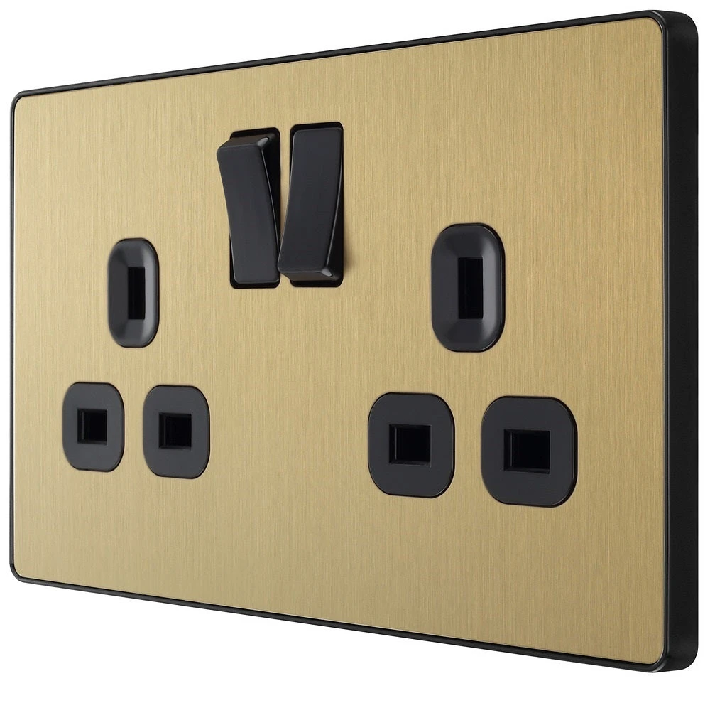 BG Evolve Satin Brass 13A Double Socket 5 Pack PCDSB22B 5 BG Evolve Satin Brass 13A Double Socket 5 Pack PCDSB22B - Image 3