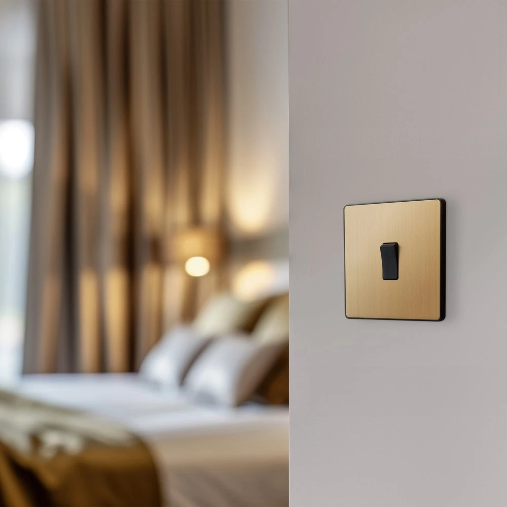 BG Evolve Satin Brass Intermediate Light Switch PCDSB13B 7 BG Evolve Satin Brass Intermediate Light Switch PCDSB13B - Image 5