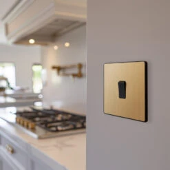 BG Evolve Satin Brass Intermediate Light Switch PCDSB13B 14 BG Evolve Satin Brass Intermediate Light Switch PCDSB13B -RS Electrical Supplies BG Evolve Polycarbonate Satin Brass Intermediate Light Switch PCDSB13B kitchen