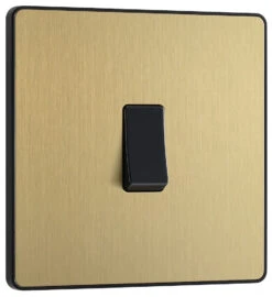 BG Evolve Satin Brass Intermediate Light Switch PCDSB13B 10 BG Evolve Satin Brass Intermediate Light Switch PCDSB13B -RS Electrical Supplies BG Evolve Polycarbonate Satin Brass Intermediate Light Switch PCDSB13B left