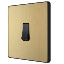 BG Evolve Satin Brass Intermediate Light Switch PCDSB13B 11 BG Evolve Satin Brass Intermediate Light Switch PCDSB13B -RS Electrical Supplies BG Evolve Polycarbonate Satin Brass Intermediate Light Switch PCDSB13B right