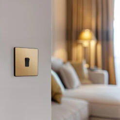 BG Evolve Satin Brass Intermediate Light Switch PCDSB13B 15 BG Evolve Satin Brass Intermediate Light Switch PCDSB13B -RS Electrical Supplies BG Evolve Polycarbonate Satin Brass Intermediate Light Switch PCDSB13B wall