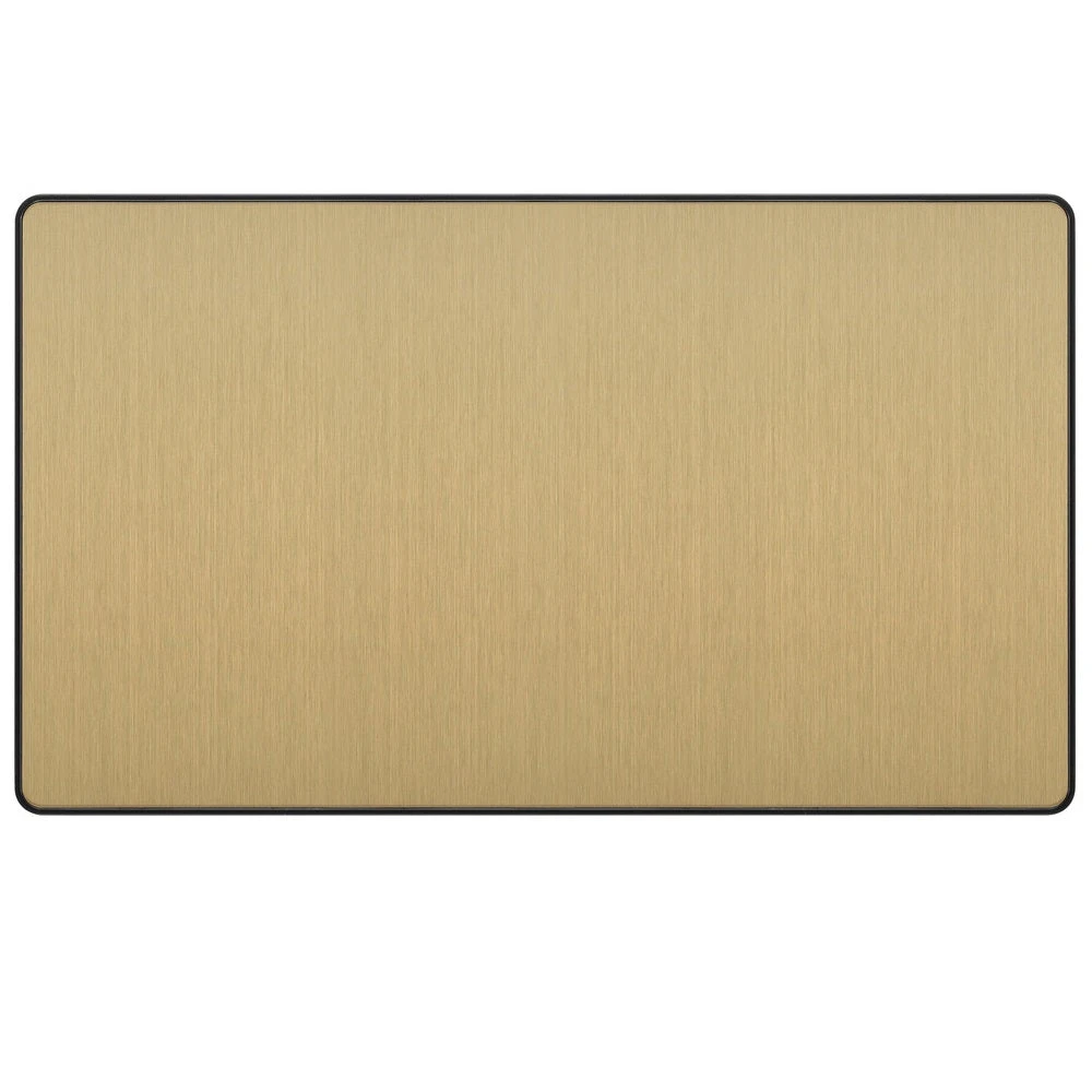 BG Evolve Satin Brass Double Blank Plate PCDSB95B 3 BG Evolve Satin Brass Double Blank Plate PCDSB95B