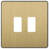 BG Evolve Satin Brass 2G Grid Plate RPCDSB2B -RS Electrical Supplies BG Evolve Satin Brass 2G Grid Plate RPCDSB2B Available from RS Electrical