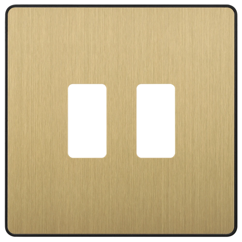 BG Evolve Satin Brass 2G Grid Plate RPCDSB2B 3 BG Evolve Satin Brass 2G Grid Plate RPCDSB2B