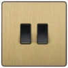 BG Evolve Satin Brass 2W & Intermediate Light Switch PCDSB2WINTB 2 BG Evolve Satin Brass 2W & Intermediate Light Switch PCDSB2WINTB -RS Electrical Supplies BG Evolve Satin Brass 2W Intermediate Light Switch PCDSB2WINTB Available from RS Electrical