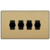 BG Evolve Satin Brass 4G Dimmer Switch PCDSB84B -RS Electrical Supplies BG Evolve Satin Brass 4G Dimmer Switch PCDSB84B Available from RS Electrical