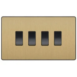 BG Evolve Satin Brass 4G 2W Light Switch PCDSB44B