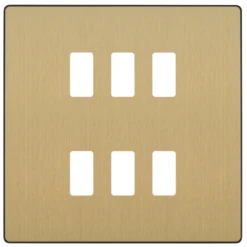 BG Evolve Satin Brass 6G Grid Plate RPCDSB6B