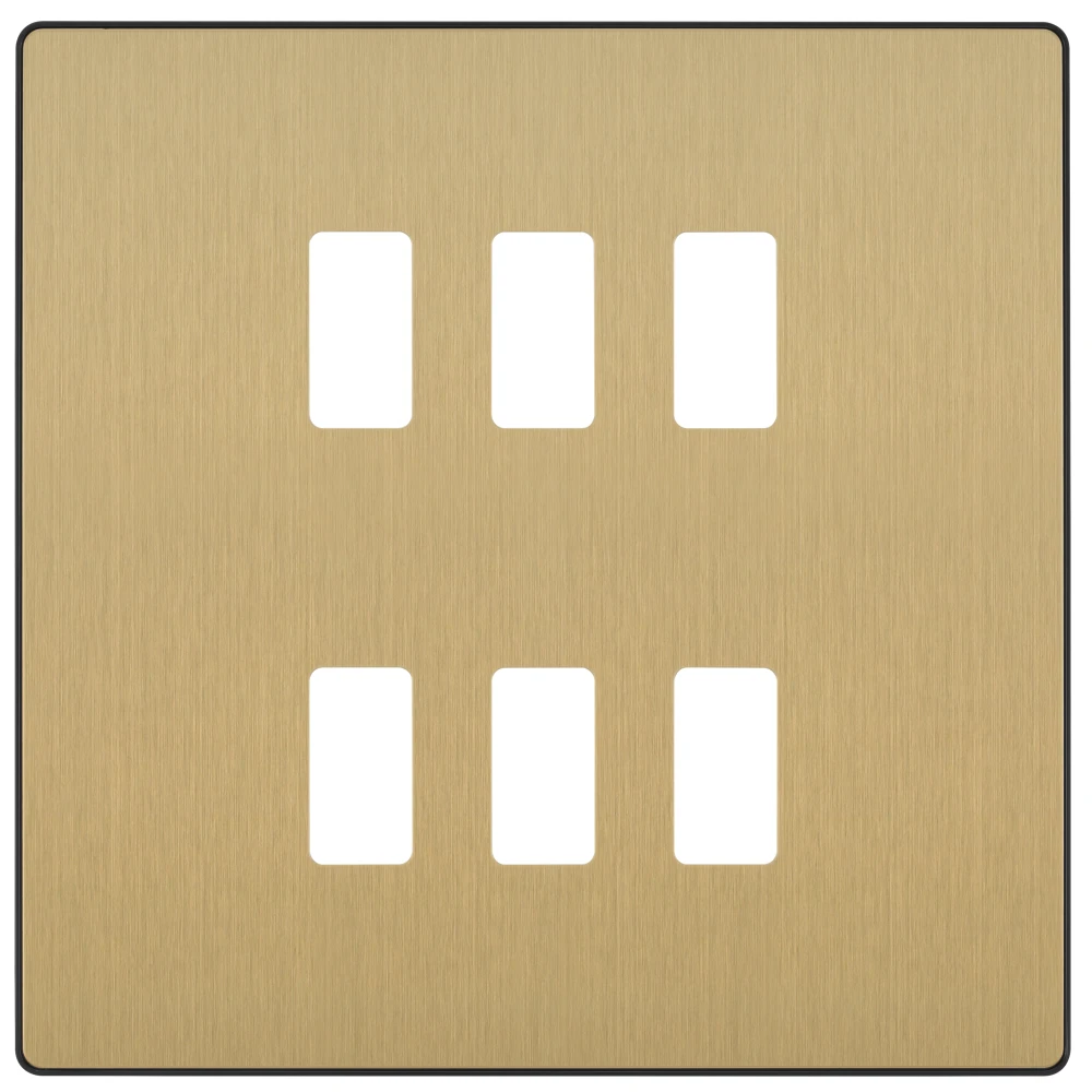 BG Evolve Satin Brass 6G Grid Plate RPCDSB6B 3 BG Evolve Satin Brass 6G Grid Plate RPCDSB6B