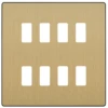 BG Evolve Satin Brass 8G Grid Plate RPCDSB8B -RS Electrical Supplies BG Evolve Satin Brass 8G Grid Plate RPCDSB8B Available from RS Electrical