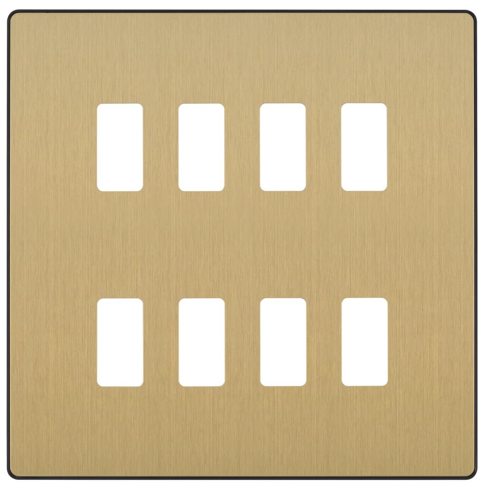BG Evolve Satin Brass 8G Grid Plate RPCDSB8B 3 BG Evolve Satin Brass 8G Grid Plate RPCDSB8B