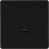 BG Flatplate Screwless Matt Black 1G 2W Light Switch FFB12 1 BG Flatplate Screwless Matt Black 1G 2W Light Switch FFB12 -RS Electrical Supplies BG Flatplate Screwless Matt Black 1G Light Switch FFB12 Available from RS Electrical