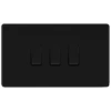 BG Flatplate Screwless Matt Black 3G 2W Light Switch FFB432 1 BG Flatplate Screwless Matt Black 3G 2W Light Switch FFB432 -RS Electrical Supplies BG Flatplate Screwless Matt Black 3G 2W Light Switch FFB432 Available from RS Electrical